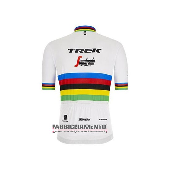 Abbigliamento UCI Mondo Campione Trek Segafredo 2020 Manica Corta e Pantaloncino Con Bretelle Bianco - Clicca l'immagine per chiudere